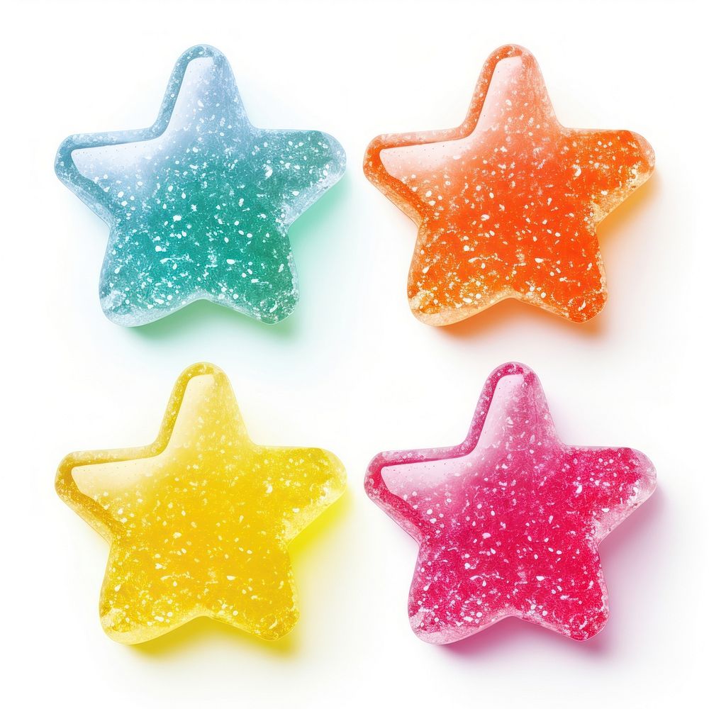 Glitter pattern cute of 3d jelly star shape confectionery celebration.