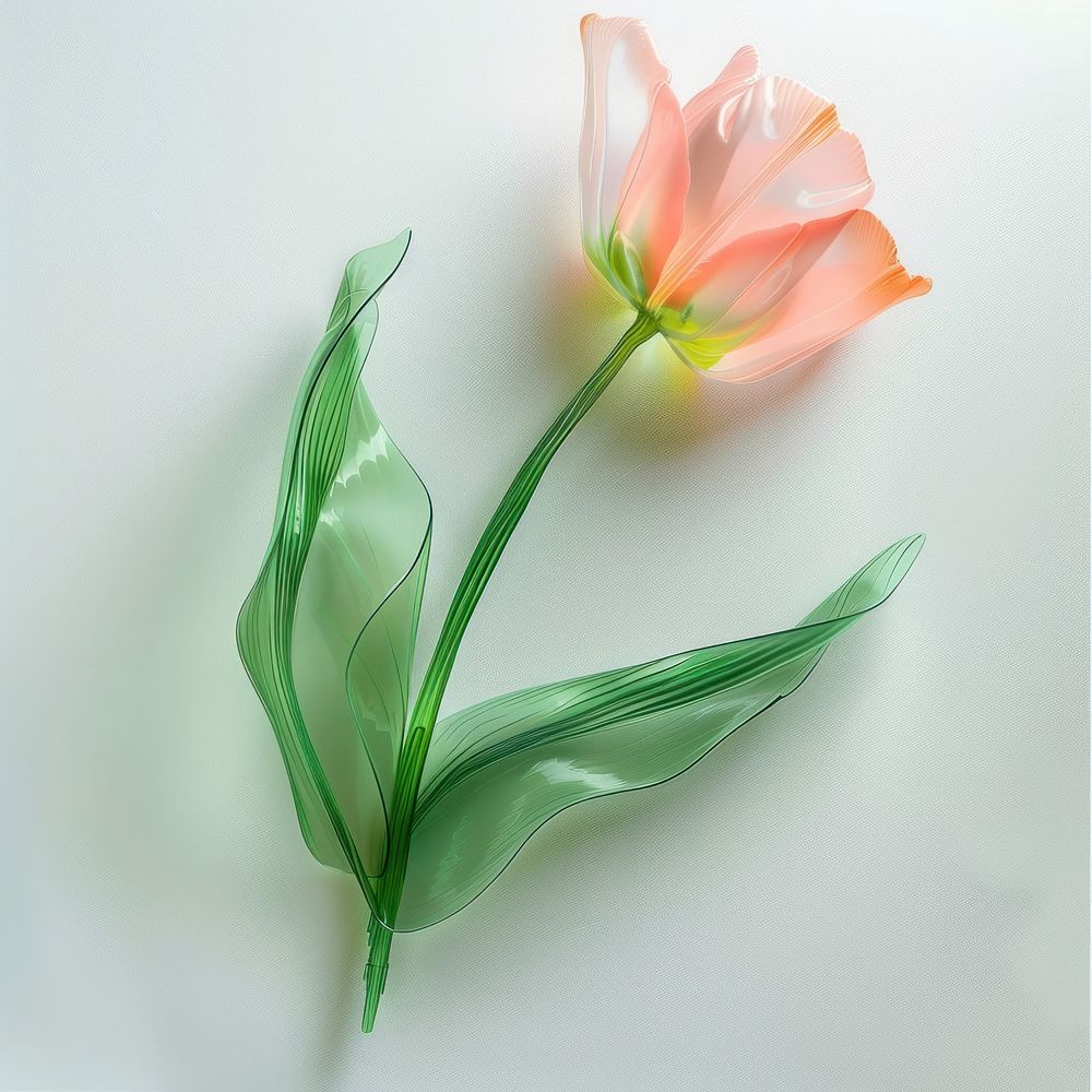 Tulip made from polyethylene flower petal plant.