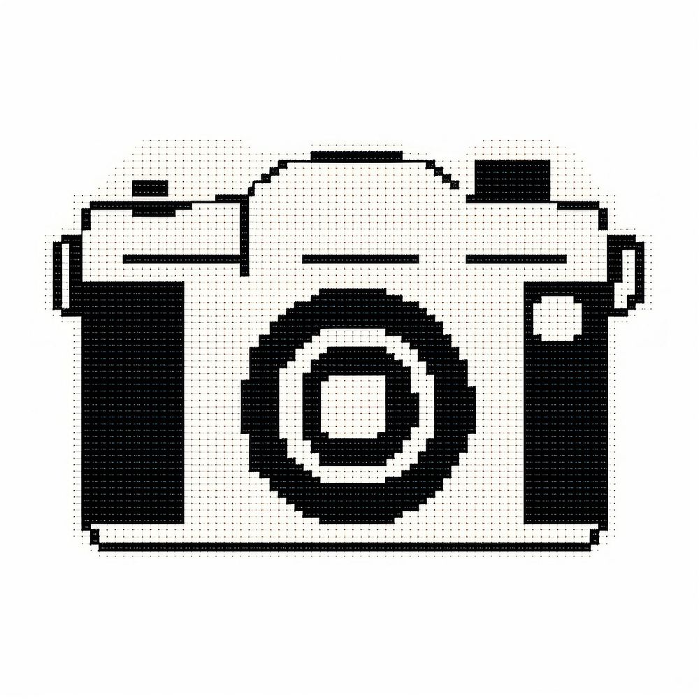 Cross stitch camera white white background photographing.