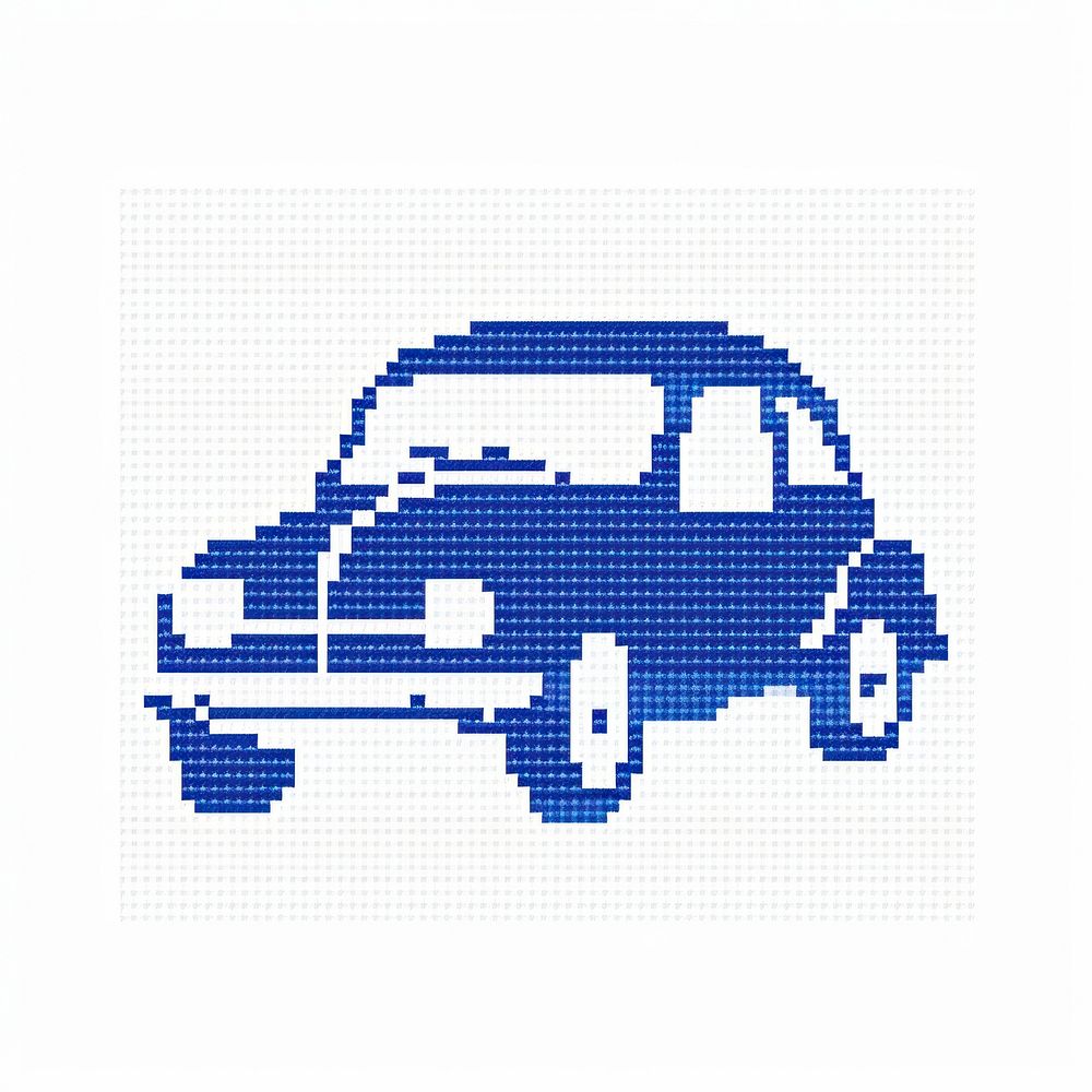 Cross stitch car vehicle transportation automobile.
