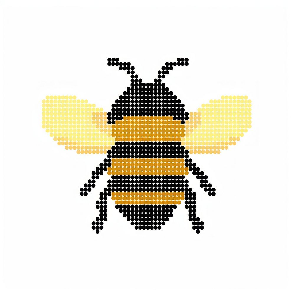 Cross stitch bee pattern insect animal.