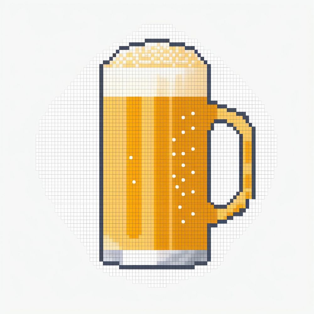 Cross stitch beer drink lager glass.