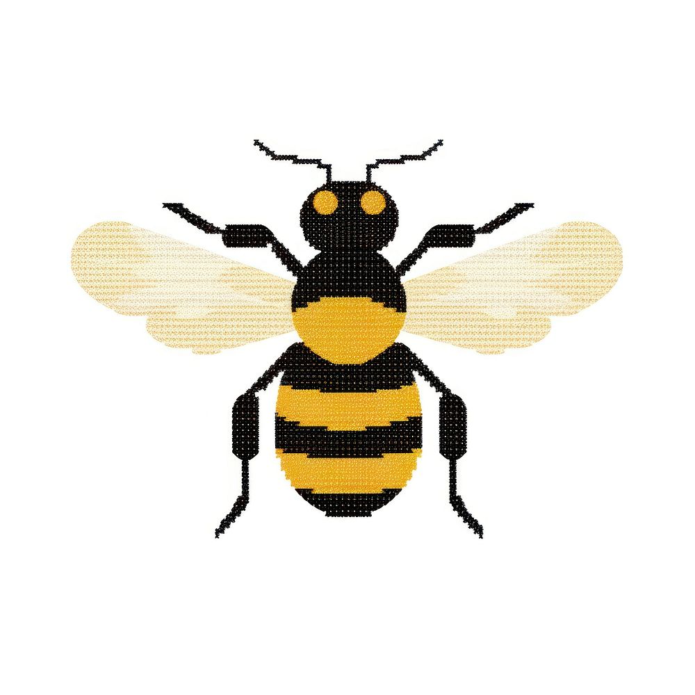 Cross stitch bee insect animal nature.