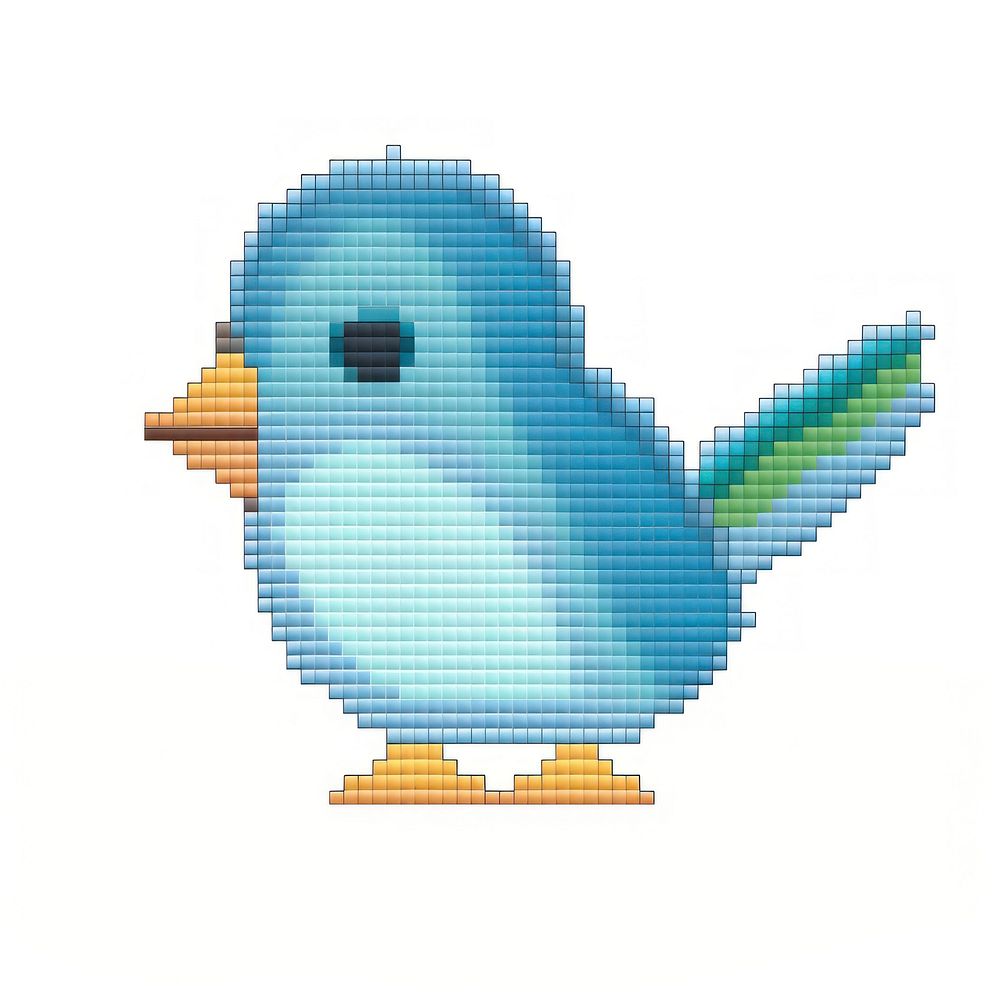 Cross stitch bird creativity pixelated wildlife.