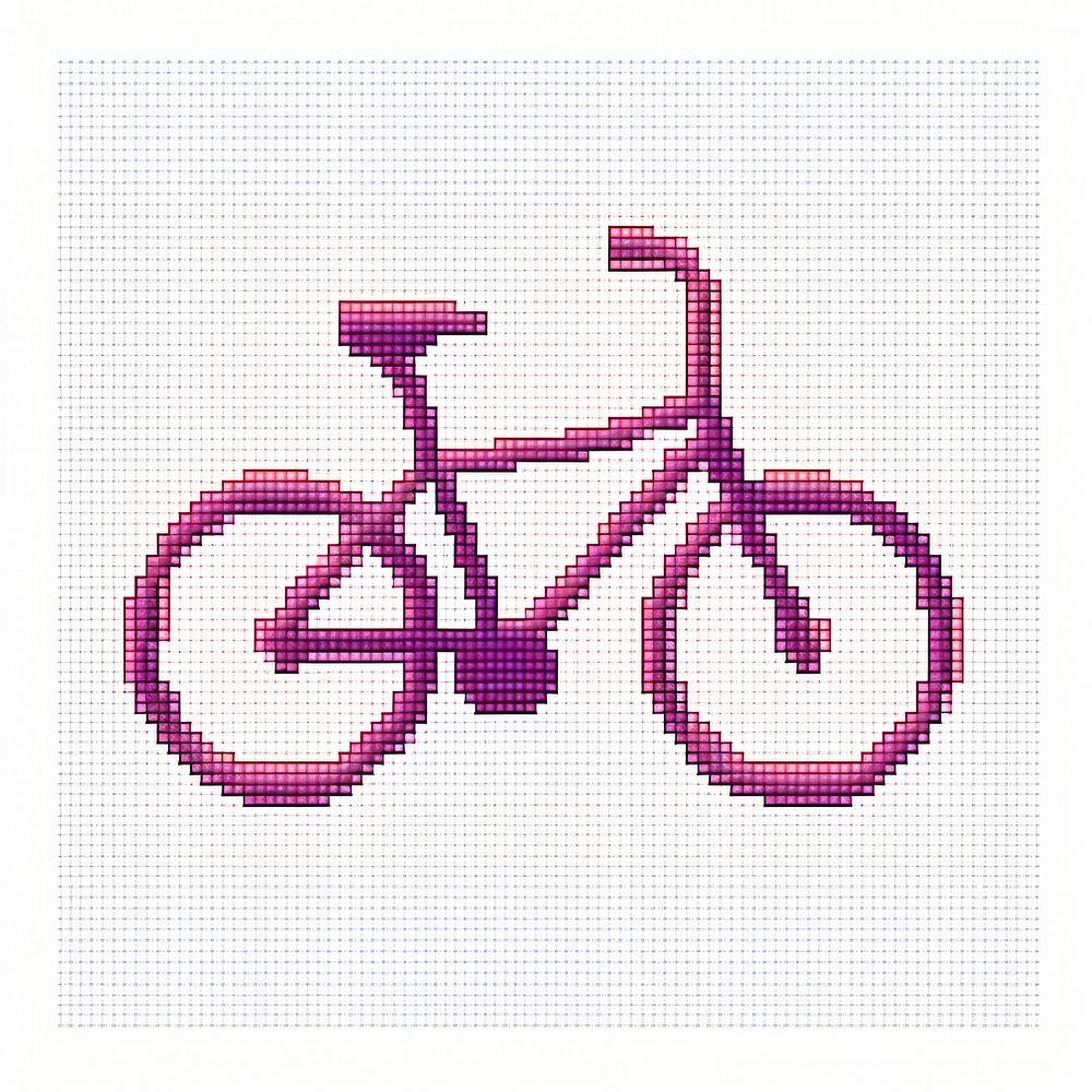 Cross stitch bicycle embroidery vehicle pattern.