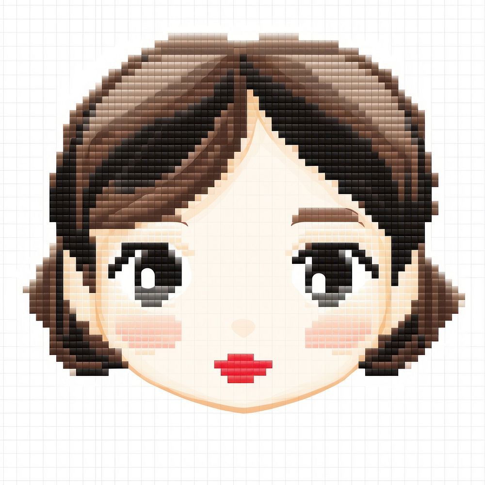 Cross stitch girl toy creativity hairstyle.