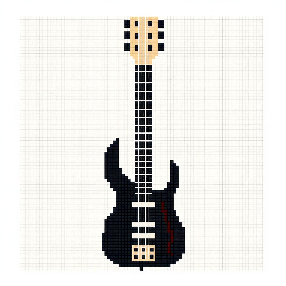Cross stitch guitar white background creativity fretboard.