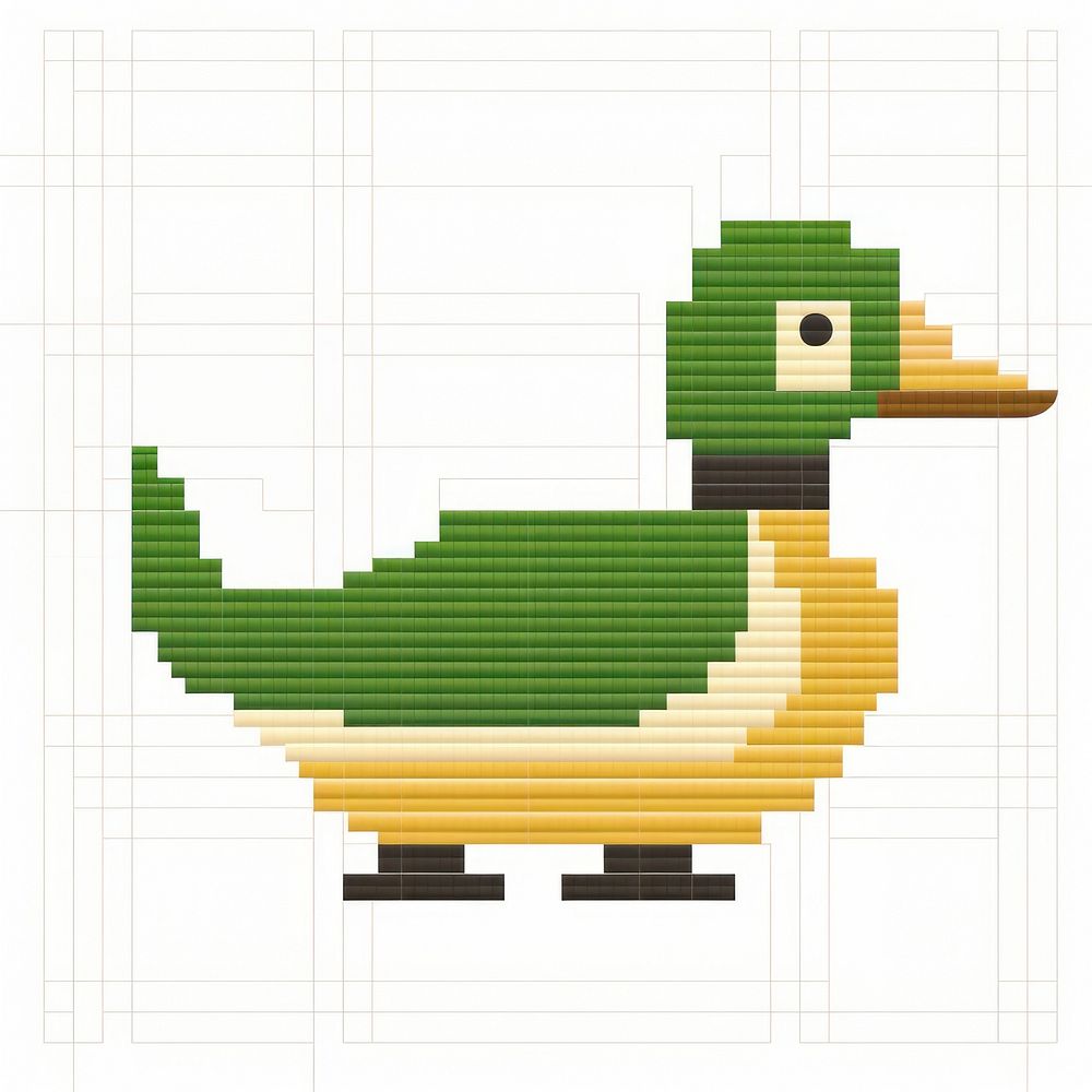 Cross stitch duck animal bird representation.