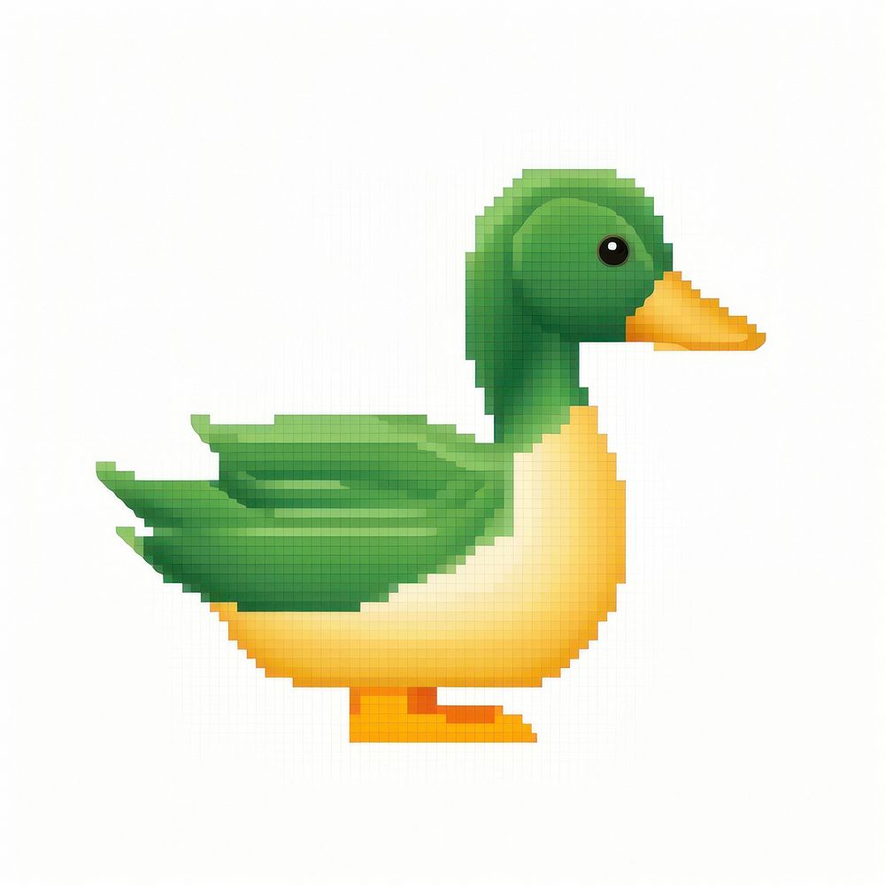 Cross stitch duck animal bird representation.