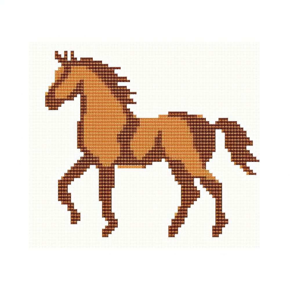 Cross stitch horse animal mammal representation.