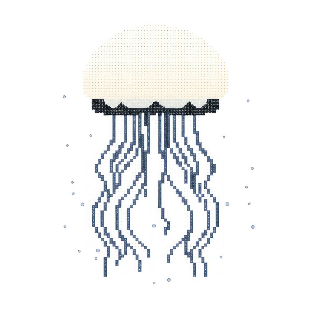 Cross stitch jellyfish invertebrate outdoors festival.