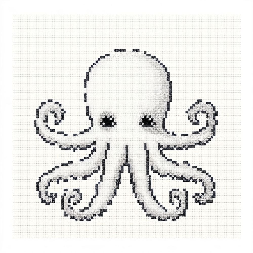 Cross stitch octopus animal invertebrate creativity.