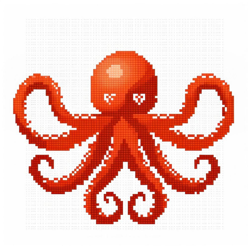 Cross stitch octopus invertebrate cephalopod creativity.