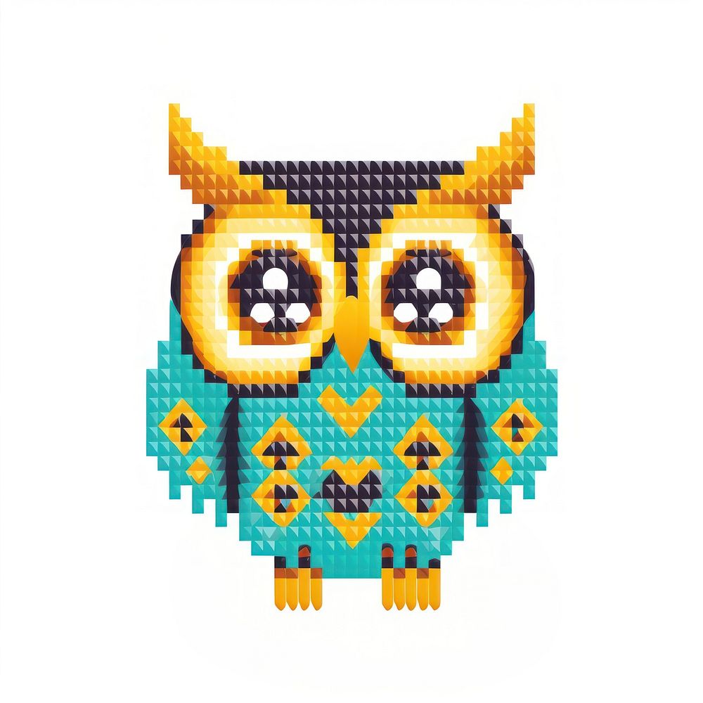 Cross stitch owl pattern art toy.
