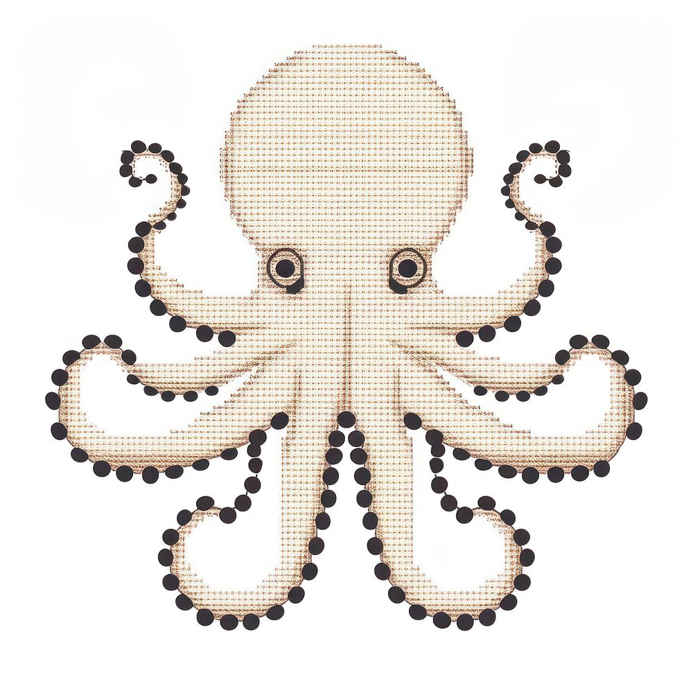 Cross stitch octopus animal invertebrate cephalopod.