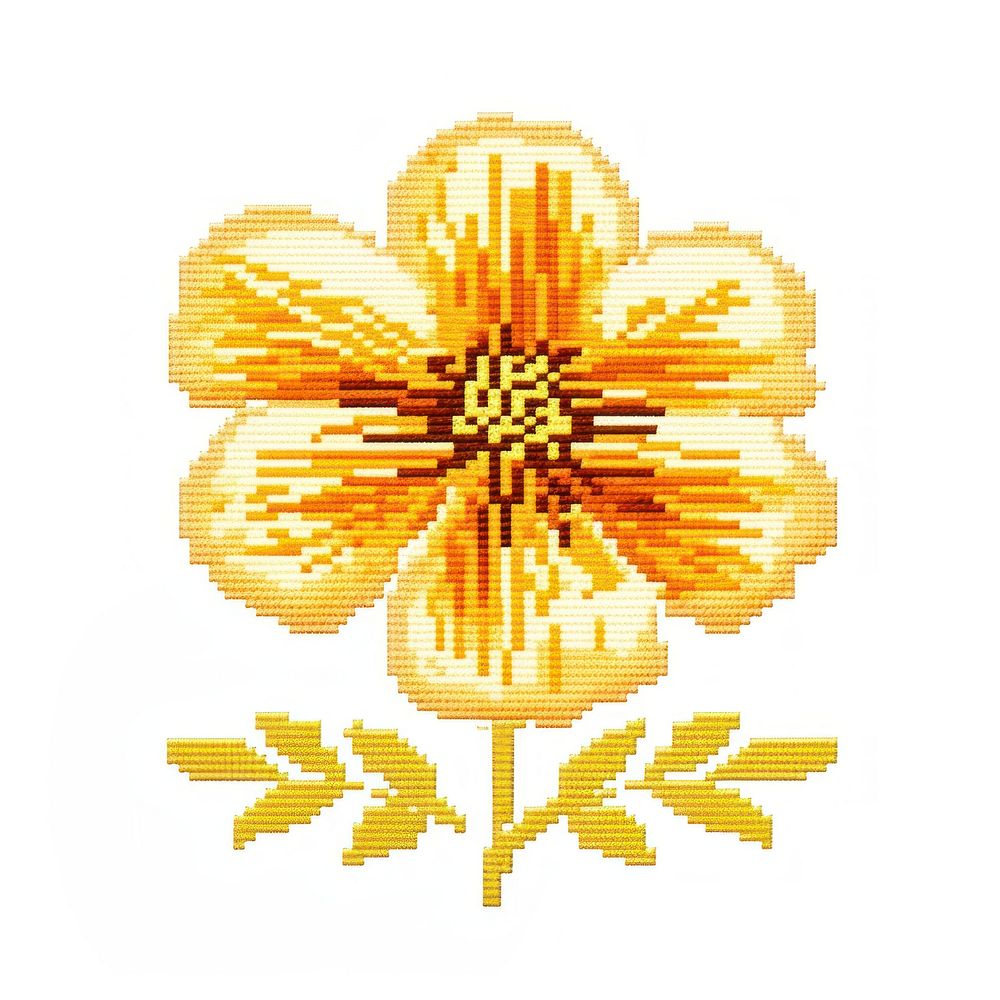 Cross stitch marigold embroidery graphics pattern.