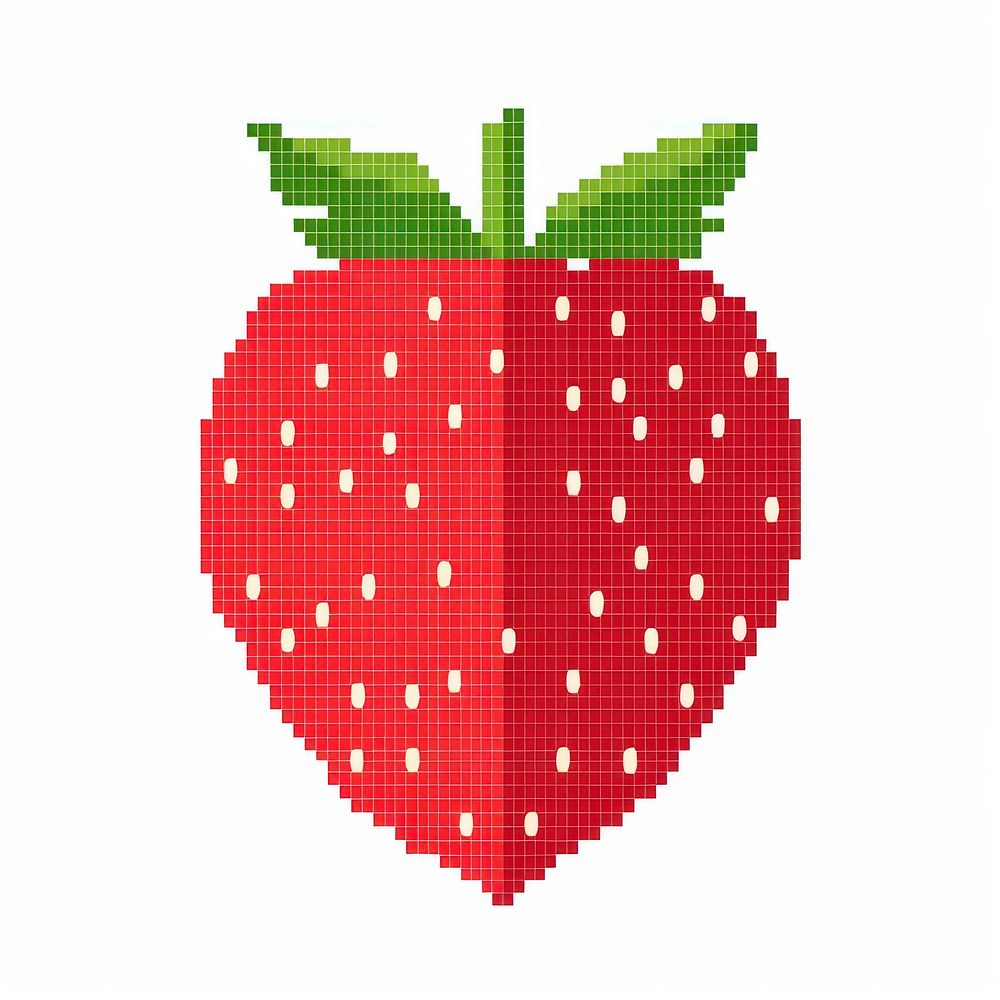 Cross stitch strawberry fruit plant food.