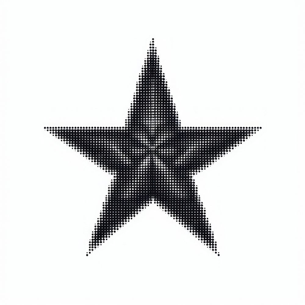 Cross stitch star symbol white background echinoderm.