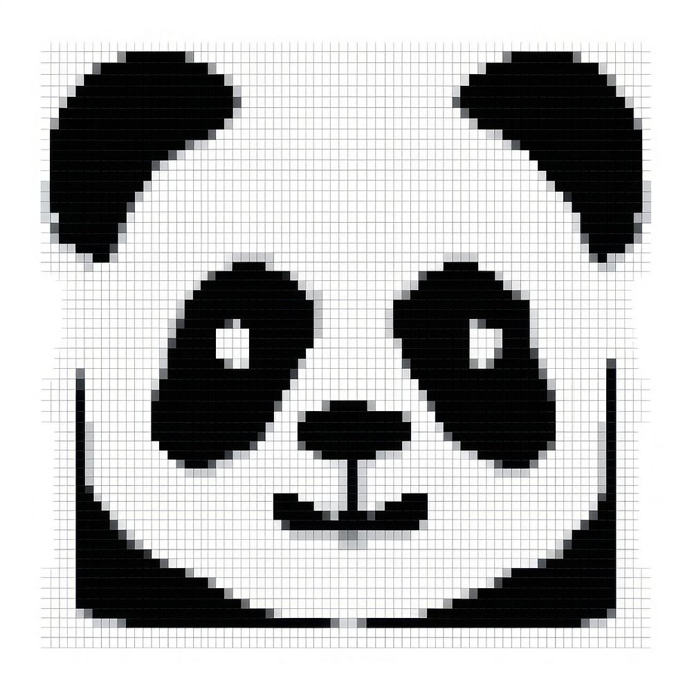 Cross stitch panda mammal bear representation.