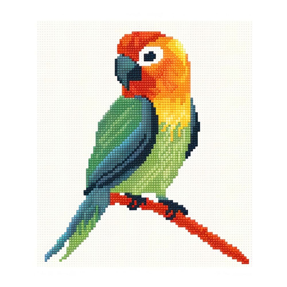 Cross stitch parrot animal bird cross-stitch.