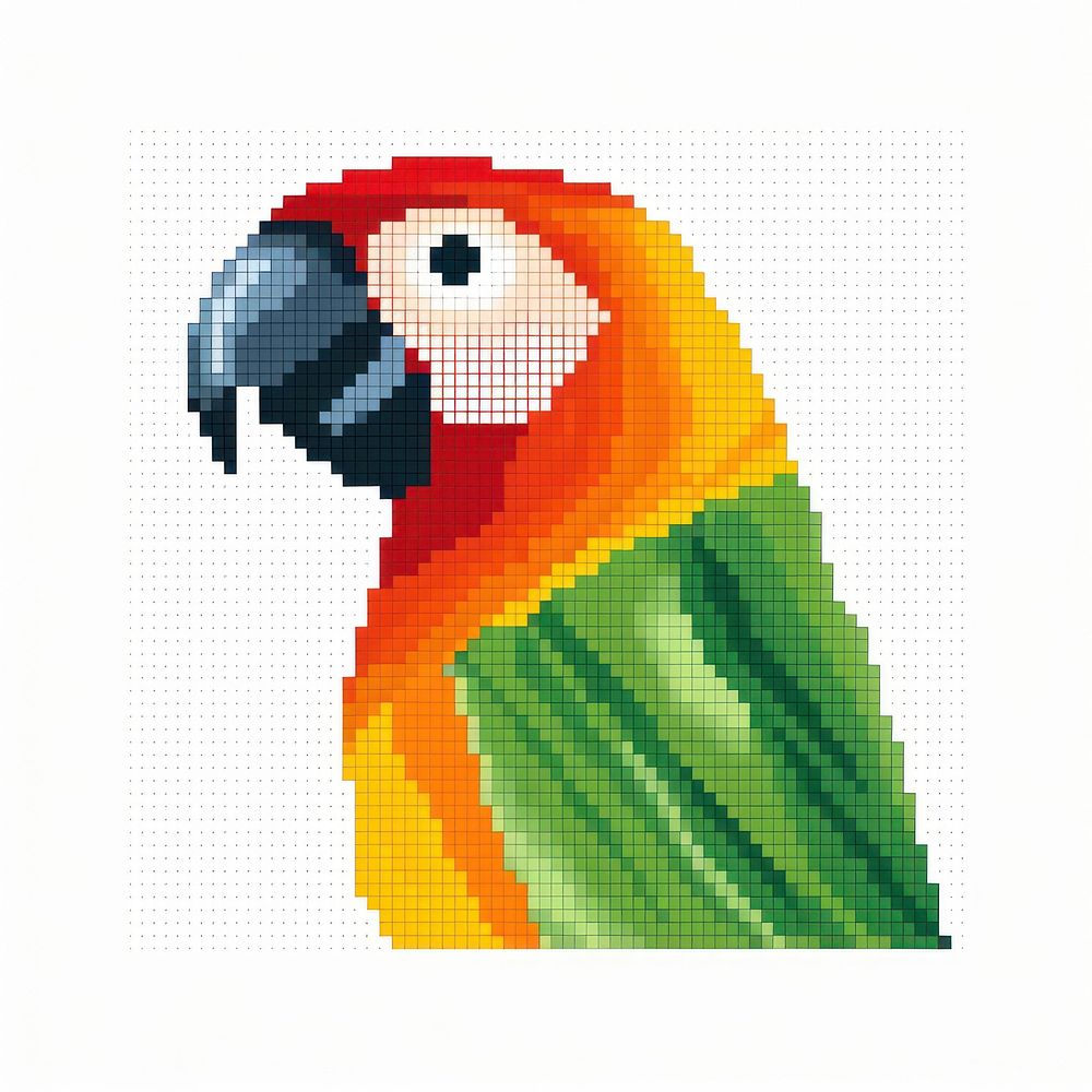 Cross stitch parrot animal bird creativity.