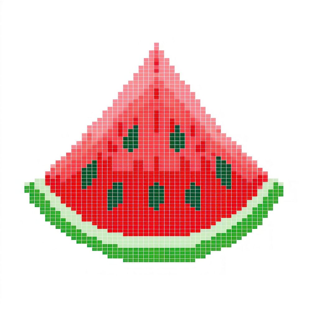 Cross stitch watermelon fruit plant food.
