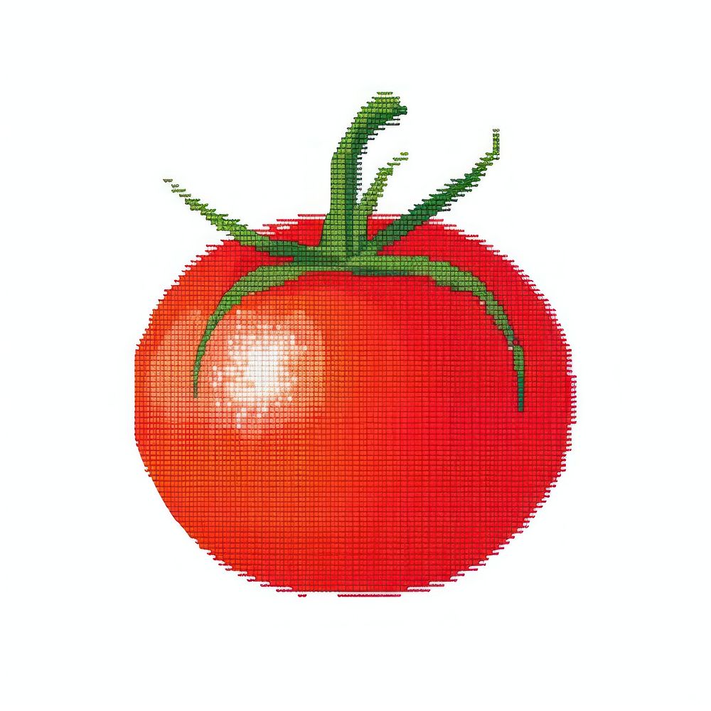 Cross stitch tomato vegetable plant food.