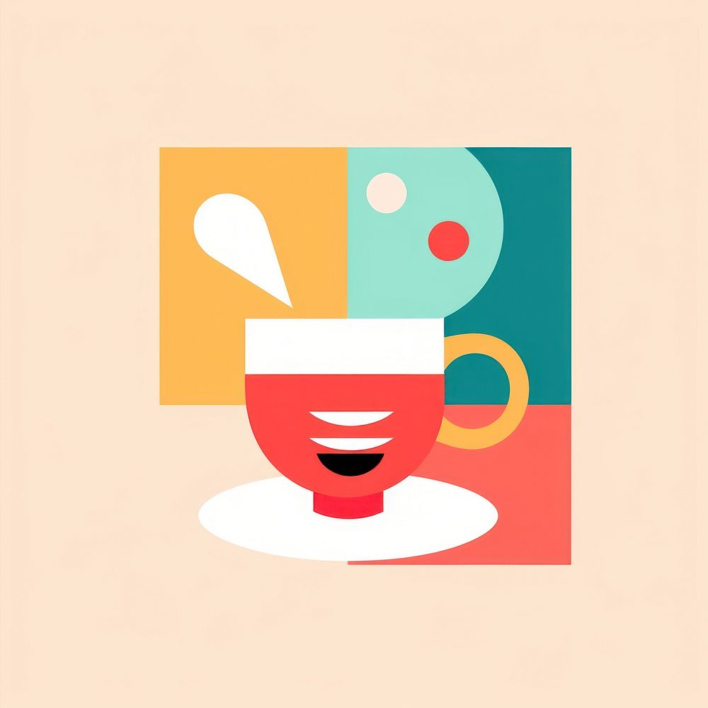 Coffee shop cartoon cup mug.