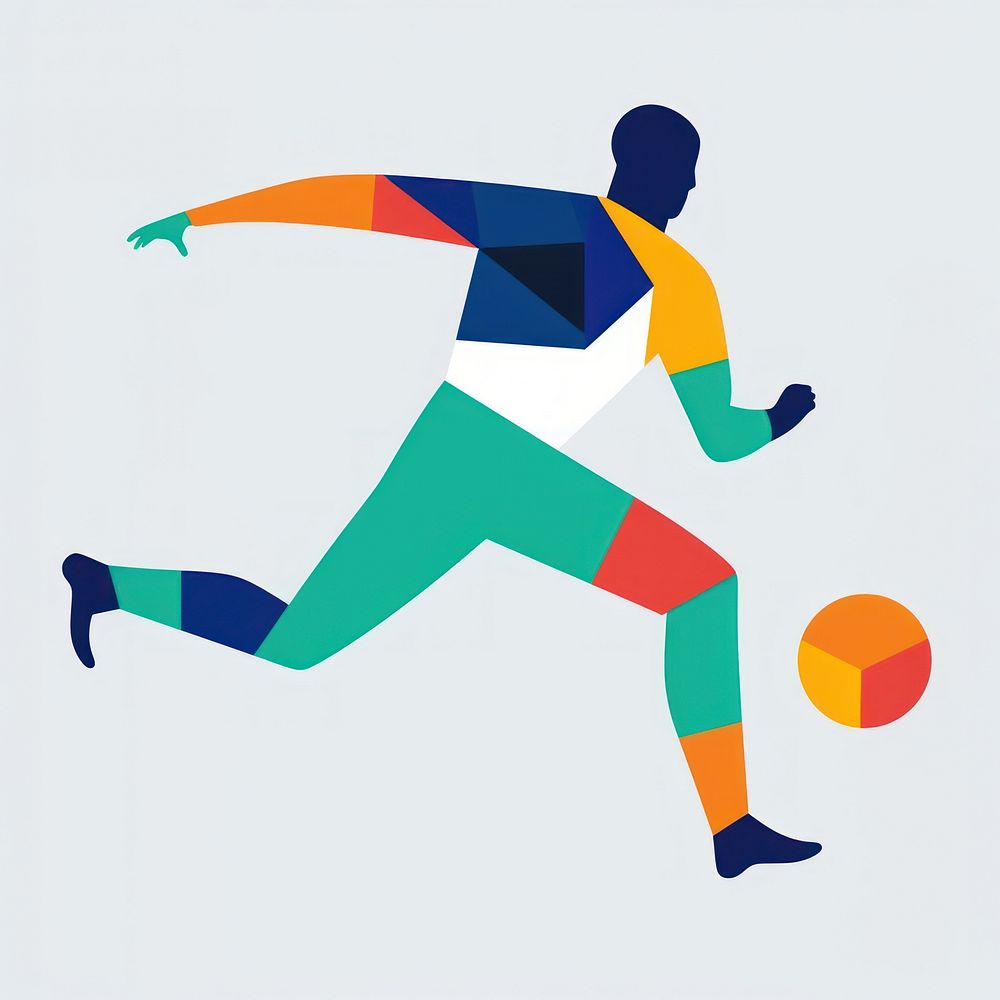 Illustration of a football player sports determination competition.