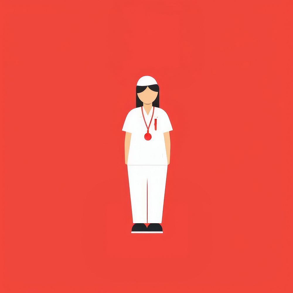 Nurse cartoon portrait standing.