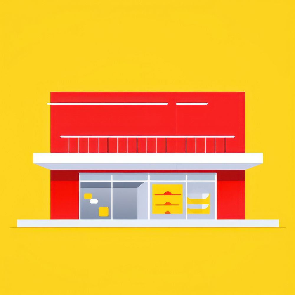 Supermarket building sign architecture yellow.