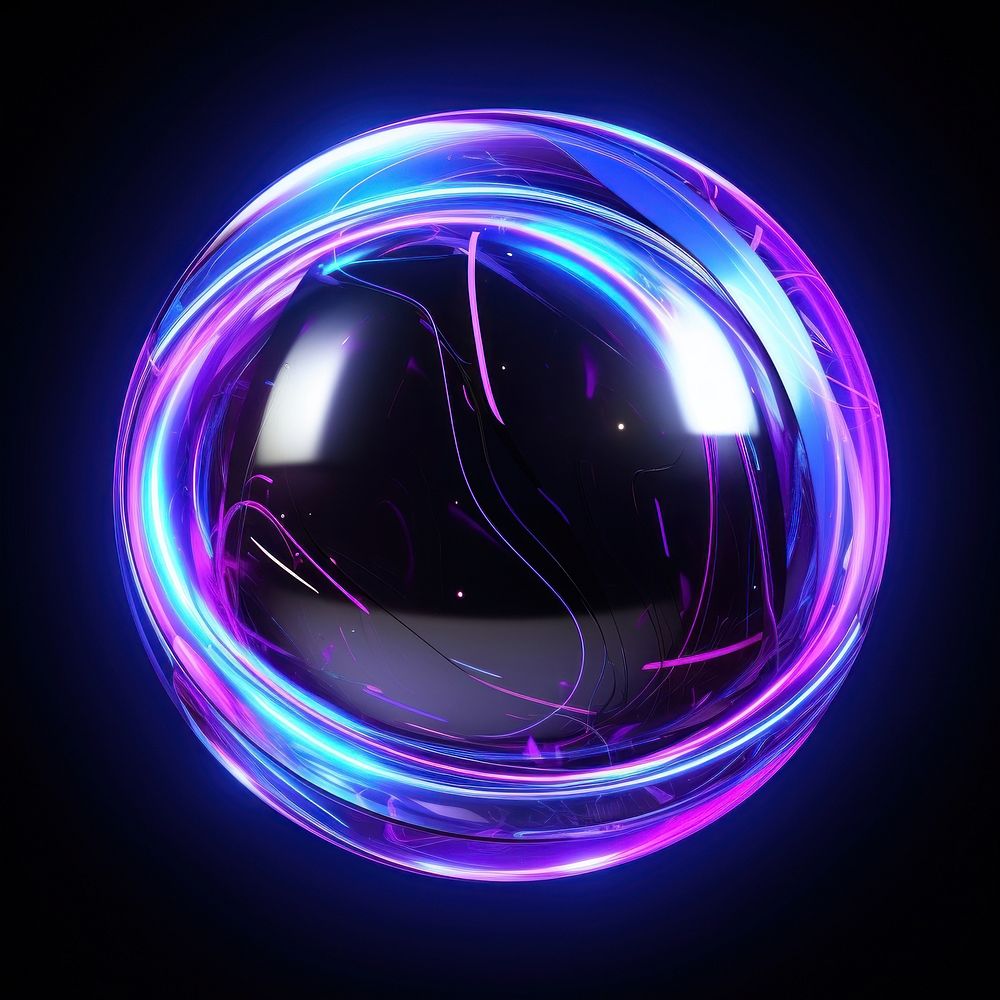 Neon Space in Orb light sphere purple.