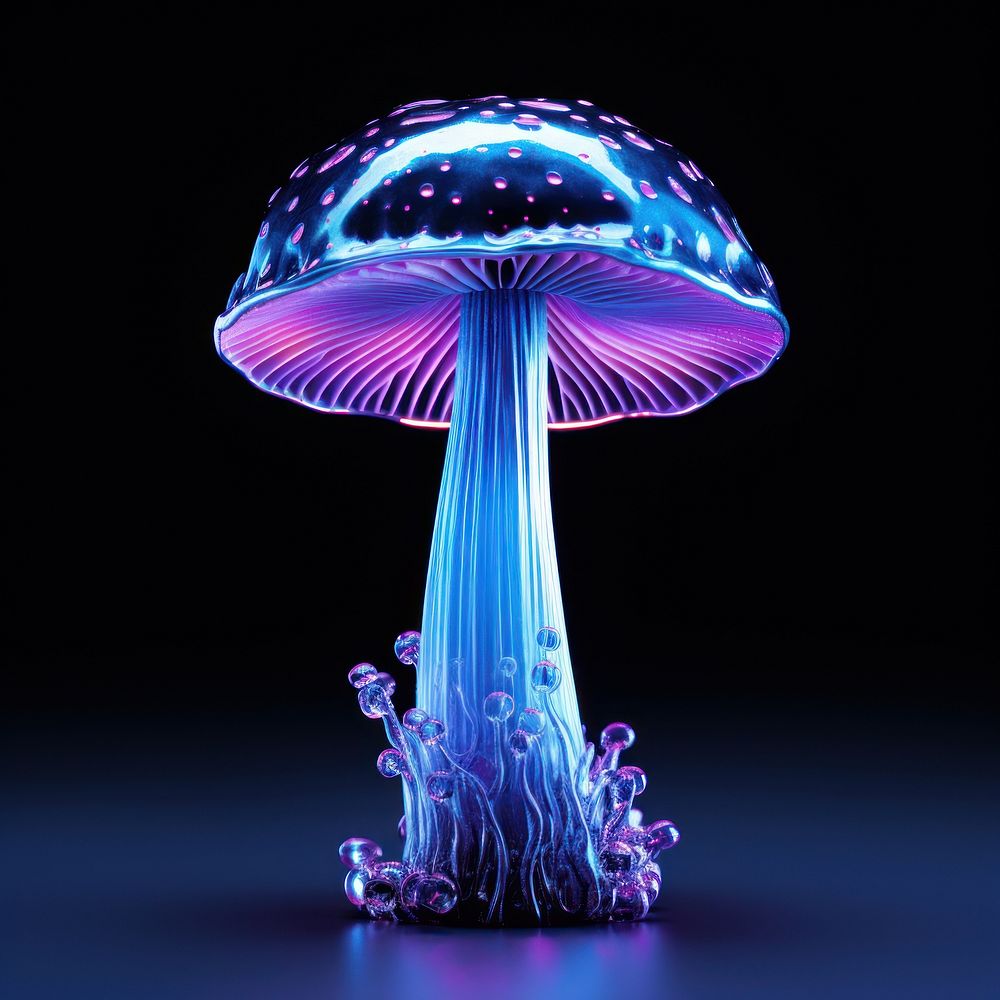 Neon 1 tall mushroom jellyfish fungus light.