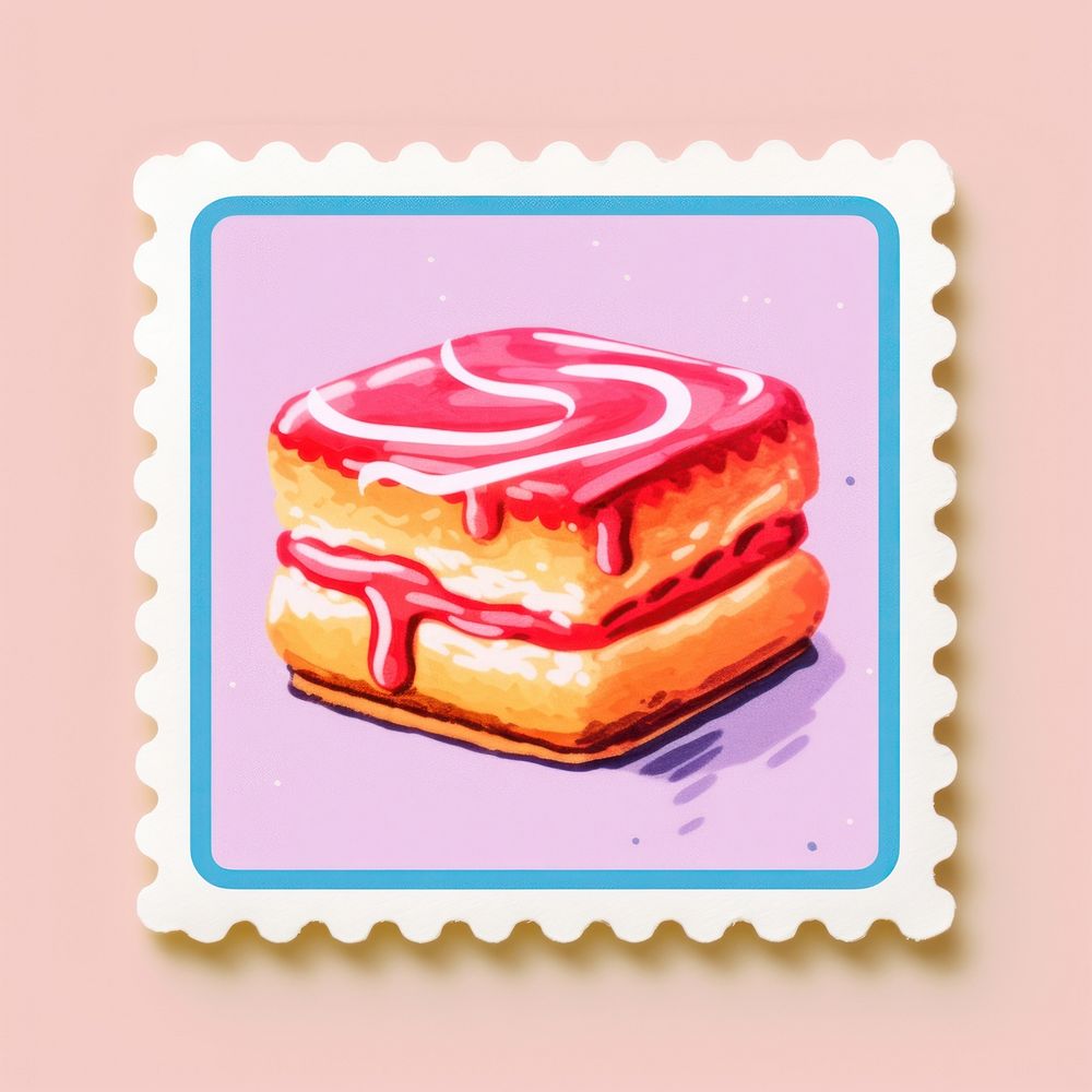 Bakery Risograph style dessert icing food.