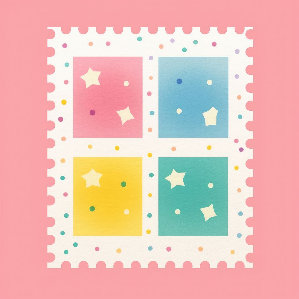 Shaped pattern Risograph style quilt rectangle confetti.