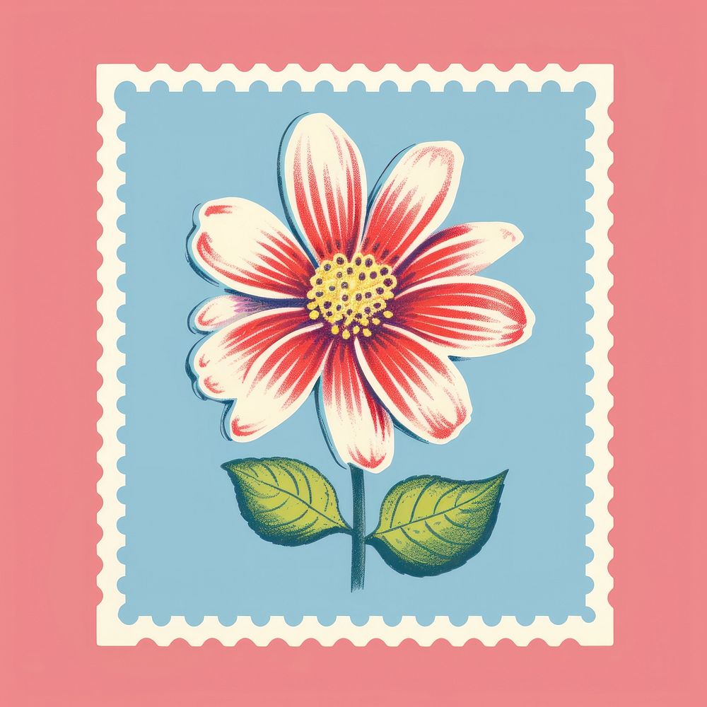 Daisy Risograph style pattern flower petal.