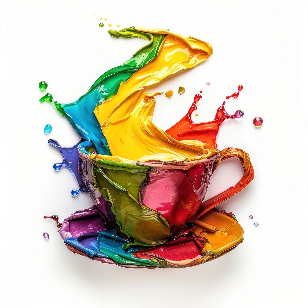 Coffee made from polyethylene painting cup mug.