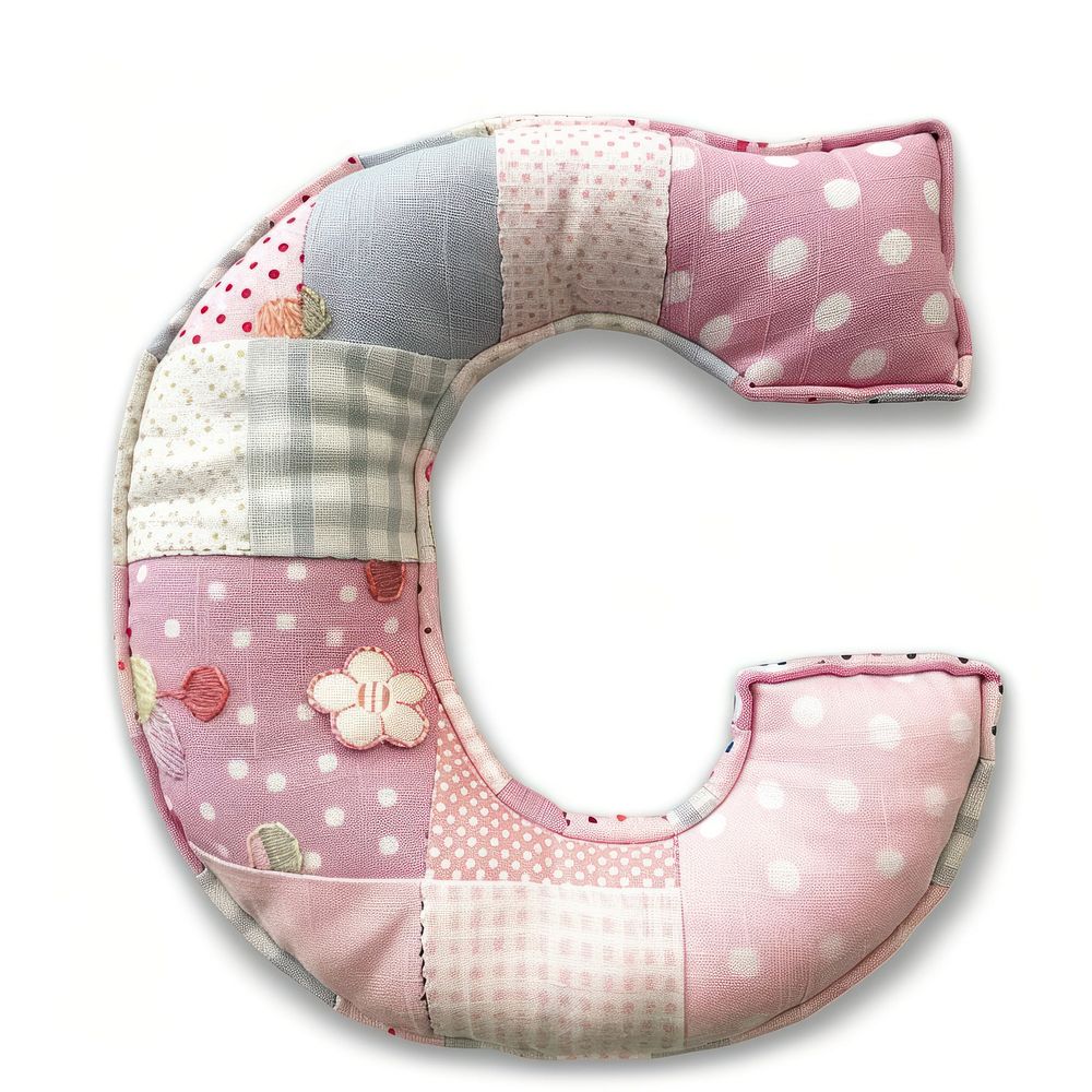 Letters C patchwork pattern textile.