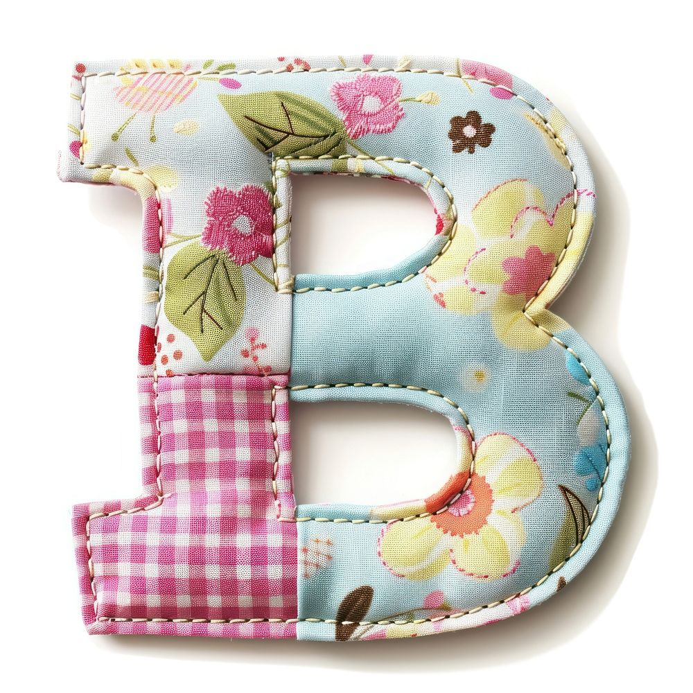 Letters B pattern textile white background.