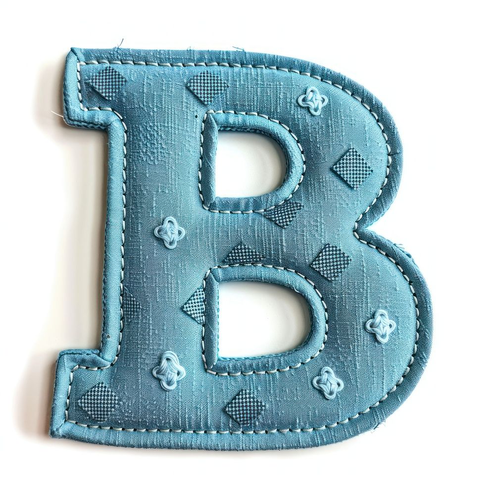Letters B number textile pattern.