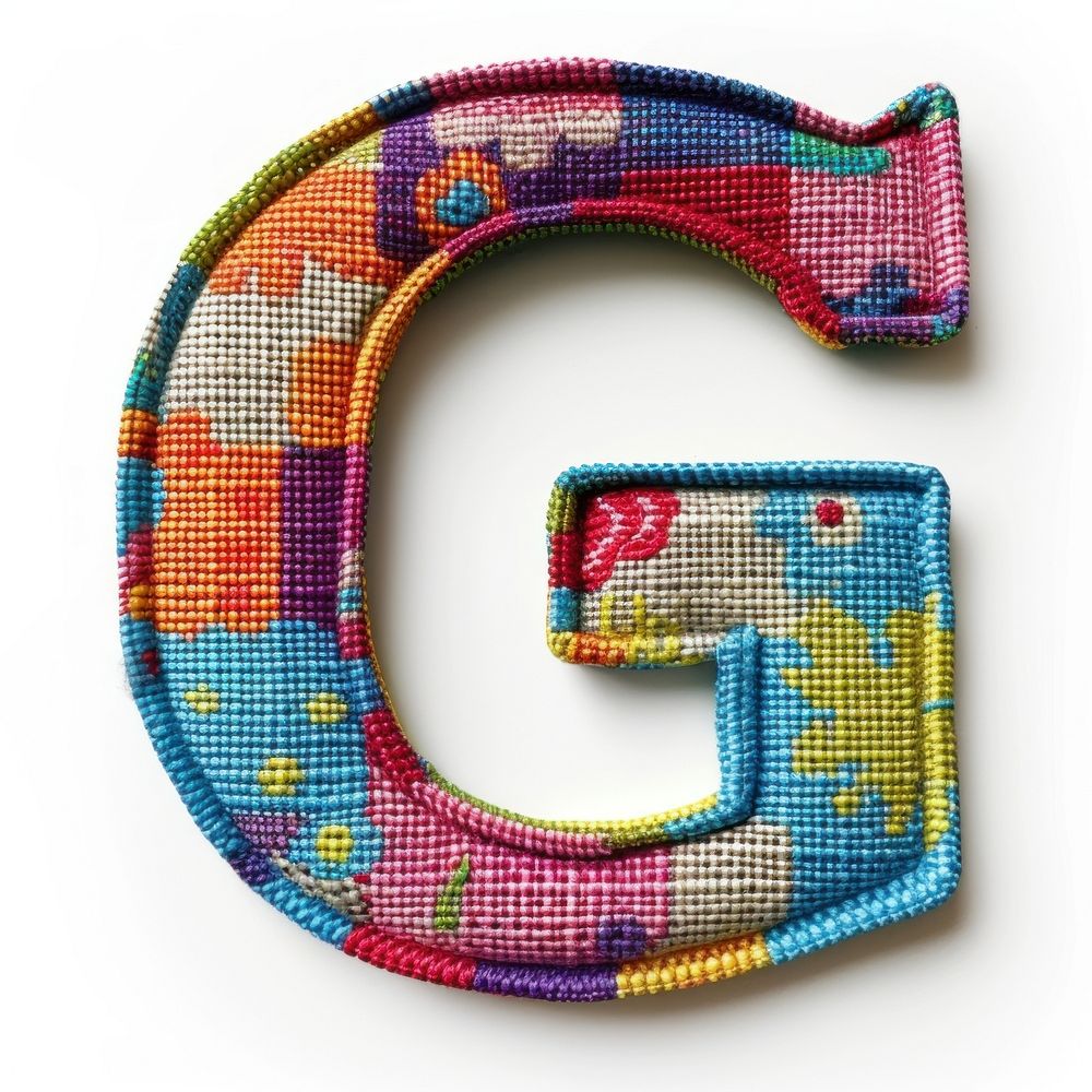 Letters G pattern textile stitch.
