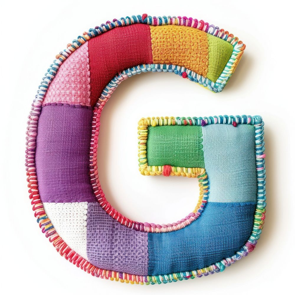 Letters G pattern textile white background.