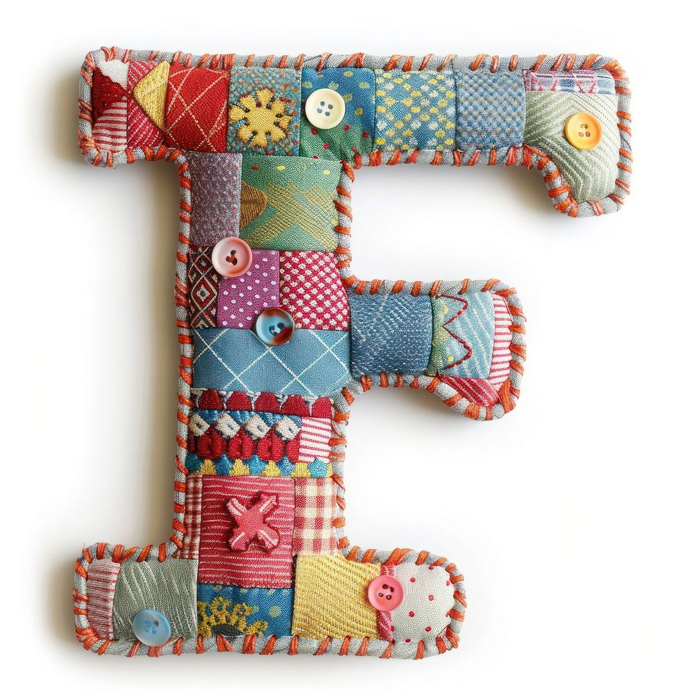 Letters F pattern textile craft.