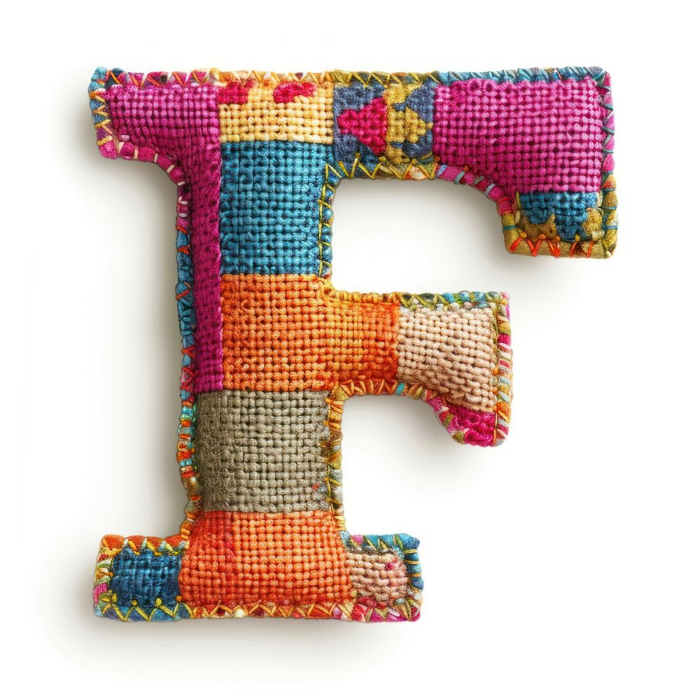 Letters F pattern alphabet textile.