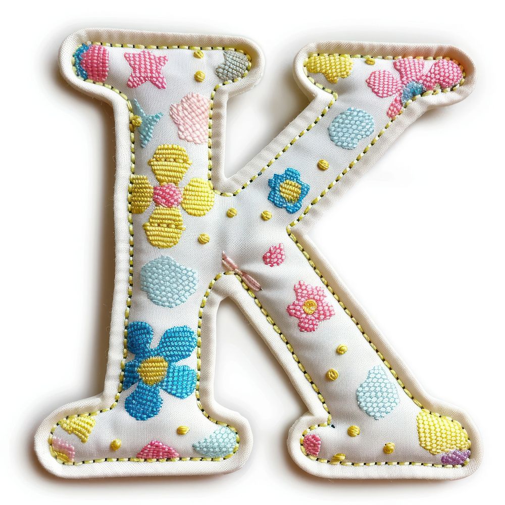 Letters K pattern alphabet textile.