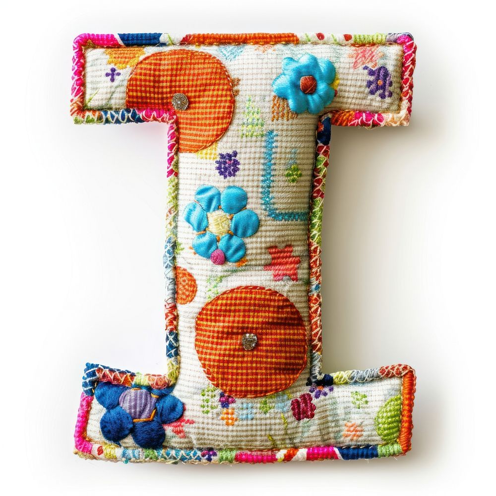 Letters I pattern textile stitch.