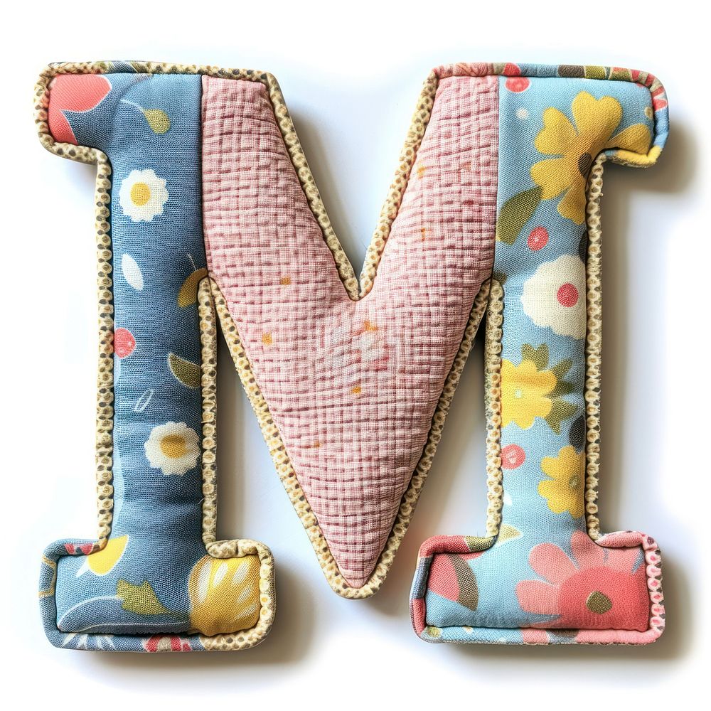 Letters M pattern alphabet textile.