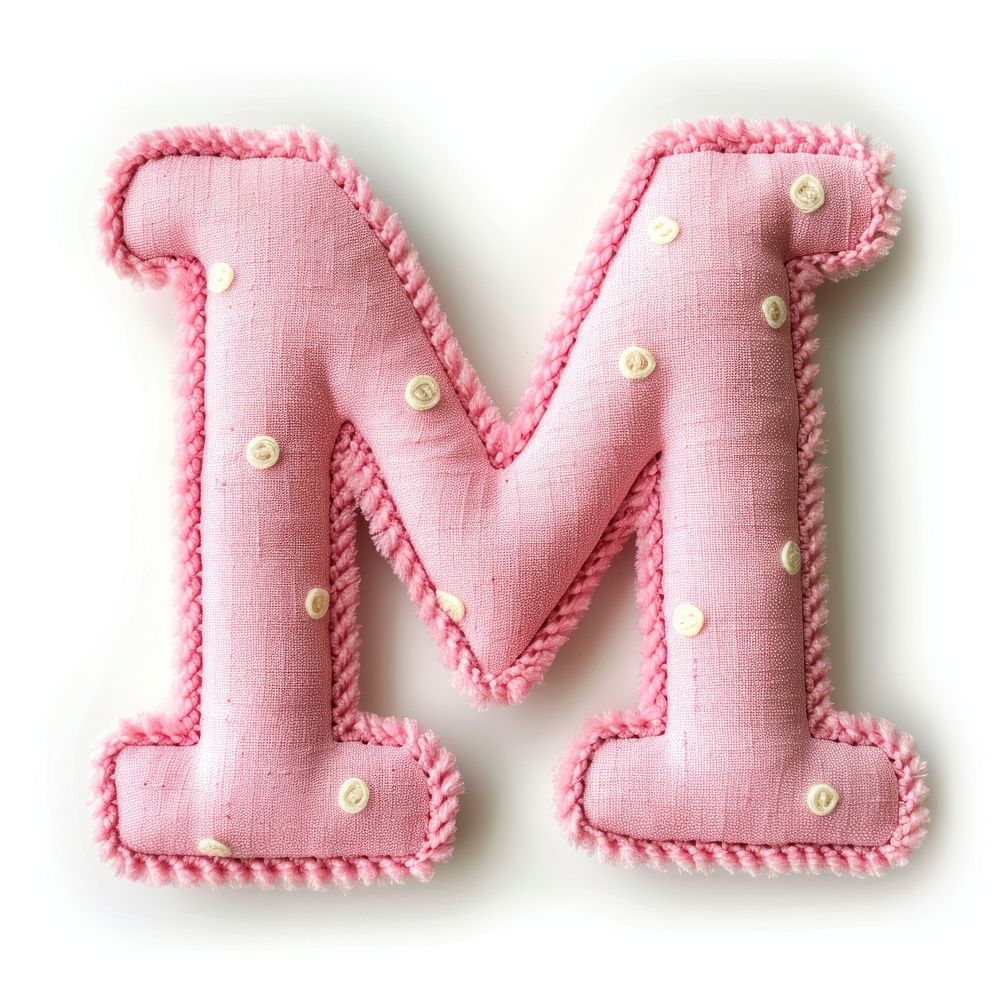 Letters M pattern alphabet textile.