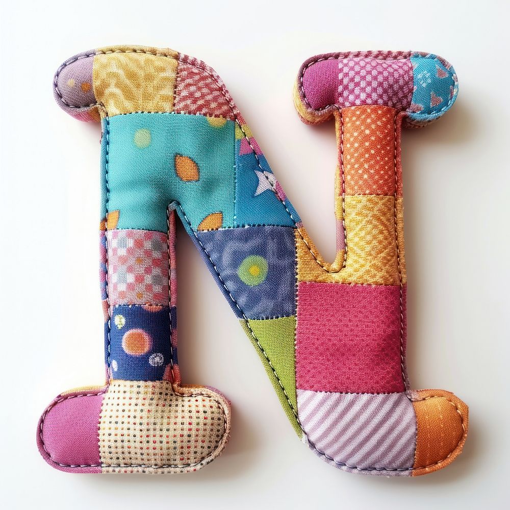Letters N pattern alphabet textile.