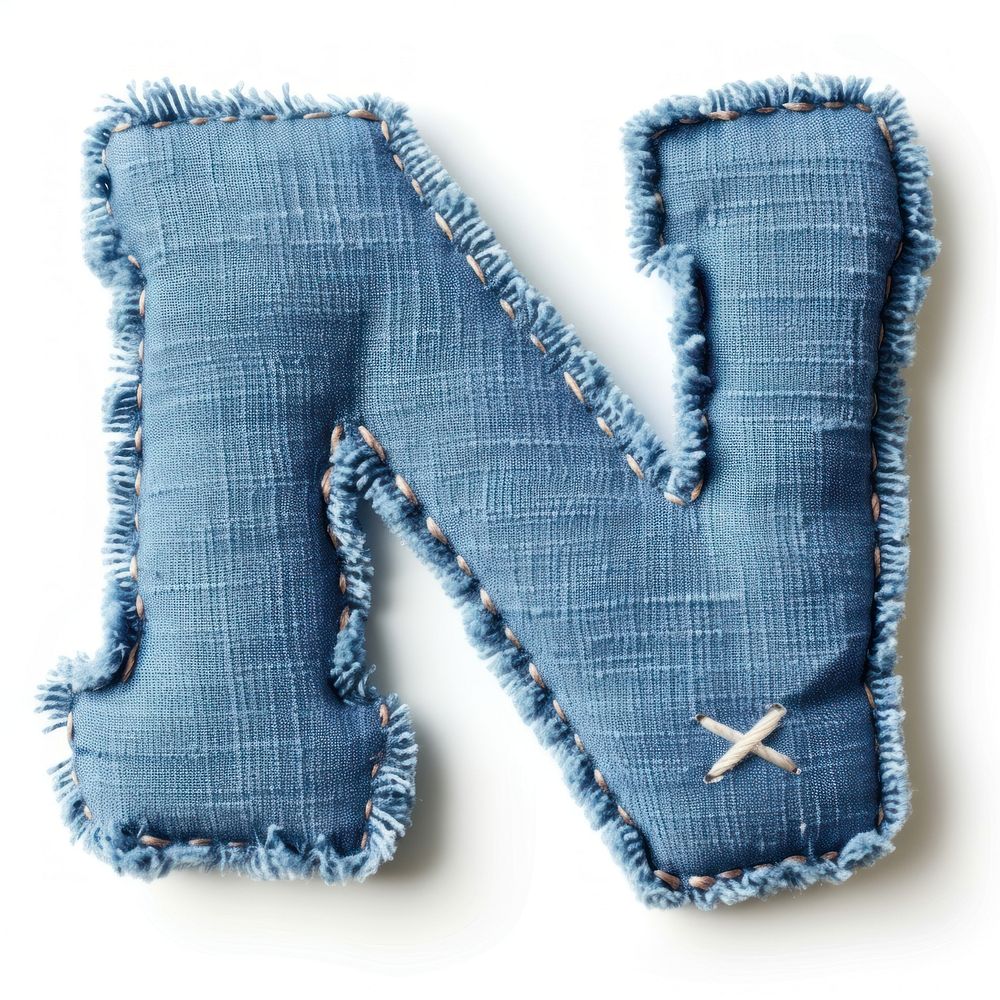 Letters N pattern textile stitch.